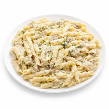White Creamy Musroom Chicken Pasta